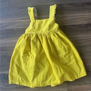 Baby Boden Yellow Polka Dot Dress sz 2-3 Years
